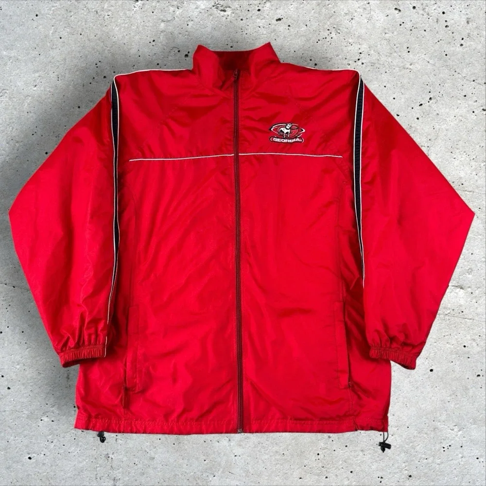 Vintage Starter Georgia Bulldogs Jacket Large Full Zip Windbreaker 90s Logo‎